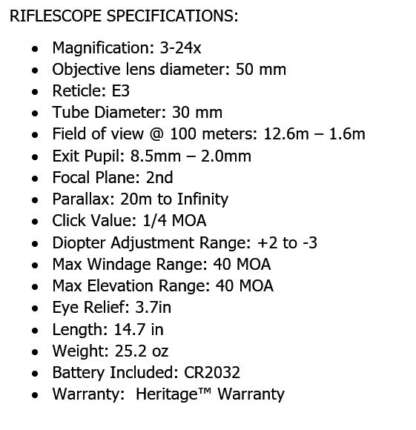 STEINER PREDATOR 8 3-24X50mm CCW BALLISTIC TURRET - Image 6
