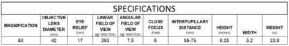 VORTEX CROSSFIRE HD 8x42mm W/GLASSPAK BINOCULAR - Image 7