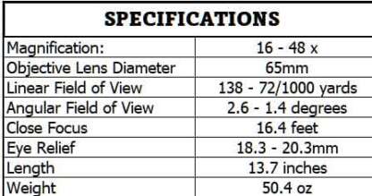 VORTEX DIAMONDBACK HD 16-48x65mm STRAIGHT SPOTTING SCOPE - Image 7