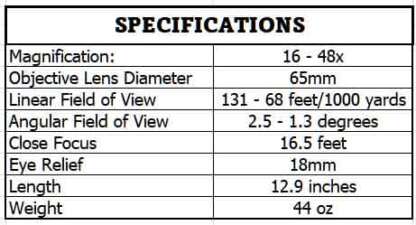 VORTEX CROSSFIRE HD 16-48x65 STRAIGHT SPOTTING SCOPE - Image 7