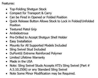 ATI TACTICAL TOP FOLDING STOCK W/REAR PISTOL GRIP - Image 8