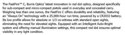 BURRIS FASTFIRE C 6 MOA RED DOT - Image 8