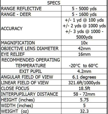 VORTEX FURY 5000 HD RANGEFINDER BINOCULAR - Image 9