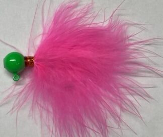 1/4oz GREEN HEAD PINK MARABOU JIG
