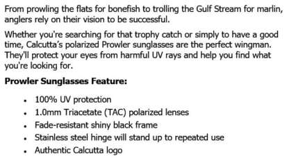 CALCUTTA PROWLER SHINY BLACK FRAME GREY LENS POLARIZED SUNGLASSES - Image 2