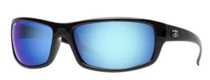 CALCUTTA PROWLER SHINY BLACK FRAME BLUE MIRROR LENS POLARIZED SUNGLASSES