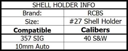 RCBS SHELL HOLDER #27 - Image 2