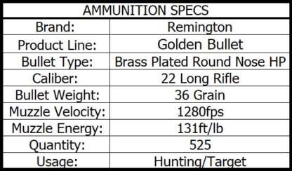 REMINGTON BULK PACK 22LR 36GR HP 525pk 1280fps - Image 3