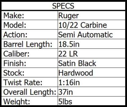 RUGER 10/22 RB 22LR BLUED WOOD 18.5in 10rnd - Image 3