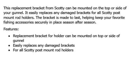 SCOTTY 241 SIDE/DECK MOUNTING BRACKET - Image 2