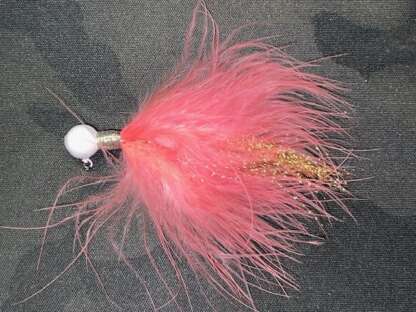 1/4oz SHRIMP PINK GOLD FLASHABOU MARABOU JIG