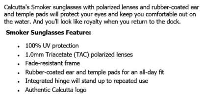 CALCUTTA SMOKER SHINY BLACK FRAME BLUE MIRROR LENS POLARIZED SUNGLASSES - Image 2