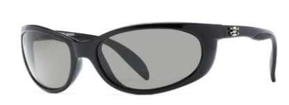 CALCUTTA SMOKER SHINY BLACK FRAME GREY LENS POLARIZED SUNGLASSES