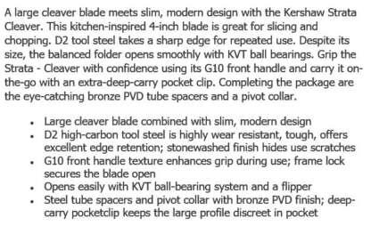 KERSHAW STRATA CLEAVER - Image 3