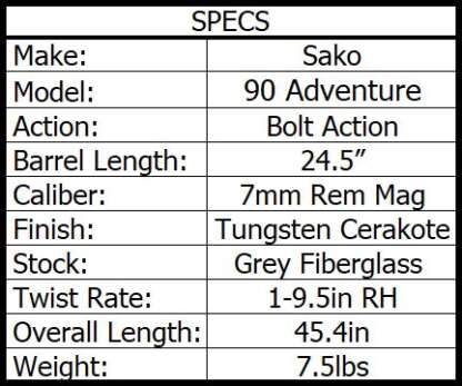 SAKO 90 ADVENTURE 7mm REM MAG H237 PICA FL STD NS 24.5in 4rnd - Image 9