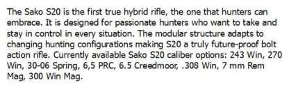 SAKO S20 HUNTER 300 WIN MAG TUNG CERAKOTE 24.3in 3rnd - Image 2