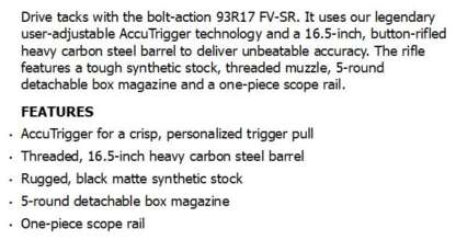 SAVAGE 93R17 FV-SR 17HMR BAZOOKA CAMO 16.5in 5rnd - Image 2