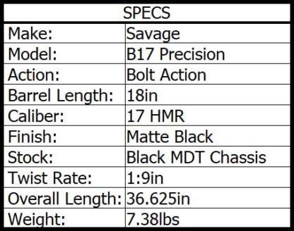 SAVAGE B17 PRECISION 17HMR 18in 10rnd - Image 4