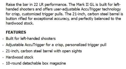 SAVAGE MARK II GL 22LR WOOD BLUED 21in 10rnd - Image 2