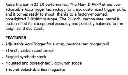 SAVAGE MARK II FXP 22LR W/SCOPE 21in 10rnd - Image 2