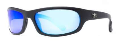 CALCUTTA STEELHEAD MATTE BLACK BLUE MIRROR LENS POLARIZED SUNGLASSES