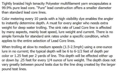 TUF-LINE 12lb LEAD CORE LINE 100yd - Image 2