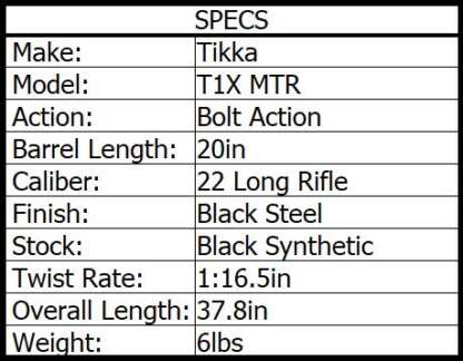 TIKKA T1X MTR 17HMR BLUED/SYN 20in 10rnd - Image 2