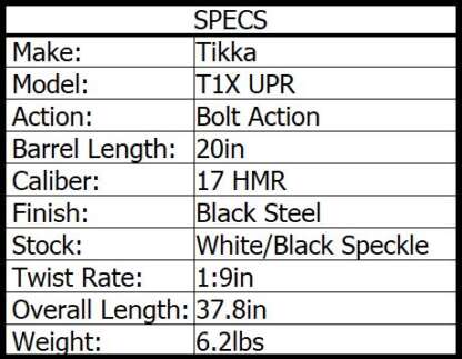 TIKKA T1X UPR 17HMR BLUED/FIBER GLASS 20in 10rnd - Image 2