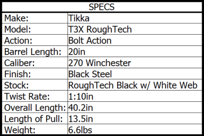 TIKKA T3X LITE RTECH 270 WIN FLUTED w/MUZZLE BRAKE 20in 3rnd - Image 3