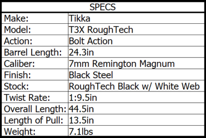 TIKKA T3X LITE RTECH 7MM REM MAG FLUTED w/ MUZZLE BRAKE 24.3in 3rnd - Image 3