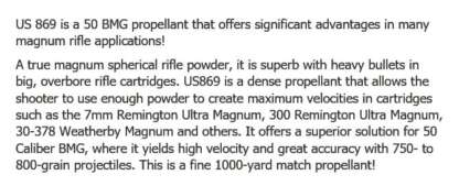 HODGDON US869 RIFLE POWDER 1lb - Image 2