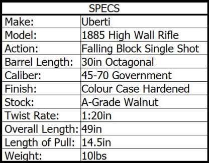 UBERTI 1885 H/WALL #2 45-70 GOV'T 30in 1rnd - Image 3