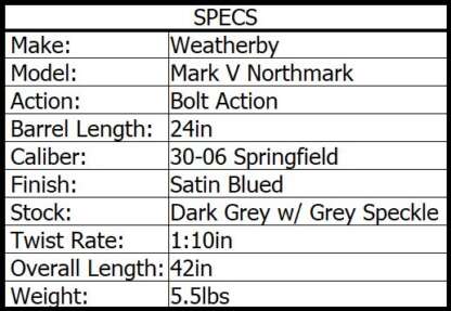 WEATHERBY MARK V NORTH MARK 30-06 SPRG 22in FLUTED BARREL - Image 2