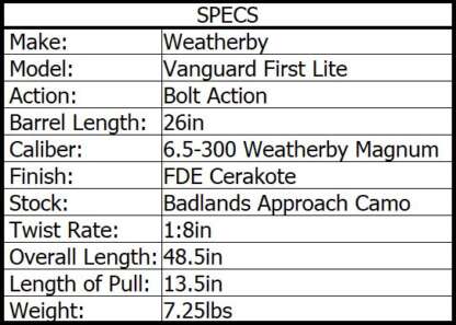 WEATHERBY VGD FIRST LITE 6.5-300 WBY MAG FDE w/ BRAKE 26in 3rnd - Image 3