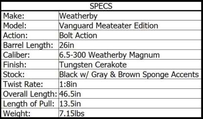 WEATHERBY VGD MEATEATER SPECIAL 6.5-300 WBY MAG 26in 3rnd - Image 3