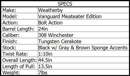 WEATHERBY VGD MEATEATER SPECIAL 308 WIN 24in 5rnd - Image 3