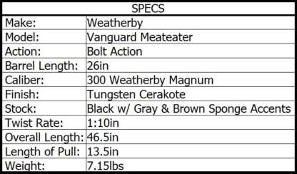 WEATHERBY VGD MEATEATER SPECIAL 300 WBY MAG 26in 3rnd - Image 3