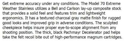 WINCHESTER M70 6.5 CREEDMOOR EXTREME WEATHER SS 22in 5rnd (DISCONTINUED) - Image 3