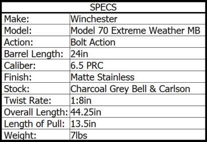 WINCHESTER M70 6.5 PRC EXTREME WEATHER MB 24in 3rnd - Image 4