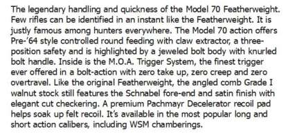 WINCHESTER M70 FEATHERWEIGHT NS 30-06 SPRG 22in 5rnd - Image 3