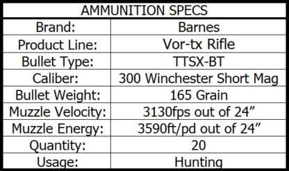 BARNES VOR-TX 300 WSM 165gr TTSX BT 3130fps 20pk - Image 3