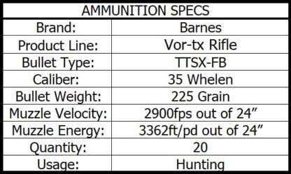 BARNES VOR-TX 35 WHELEN 180gr TTSX FB 2900fps 20pk - Image 3