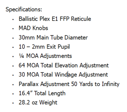 BURRIS VERACITY 5-25x50mm BALLISTIC E1 FFP SCOPE - Image 5