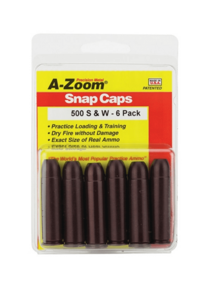 A-ZOOM 500 S&W METAL SNAP CAPS 6pk