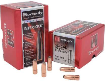 HORNADY INTERLOCK RN .303CAL .312in 174gr 100pk