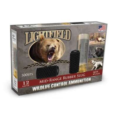 LIGHTFIELD 12ga 2.75in MID-RANGE RUBBER SLUGS 500fps 5pk