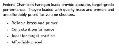 FEDERAL CHAMPION 10mm AUTO 180gr FMJ FN 1200fps 50pk - Image 2