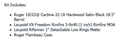 RUGER 10/22 RIMFIRE KIT LEUPOLD - 18.5in 10rnd - Image 3