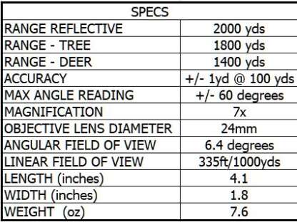 VORTEX DIAMONDBACK HD 2000 LASER RANGEFINDER - Image 6