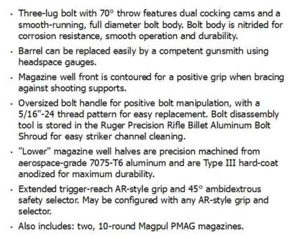 RUGER PRECISION ENHANCED 308 WIN W/10rnd A1 MAG 24in - Image 3